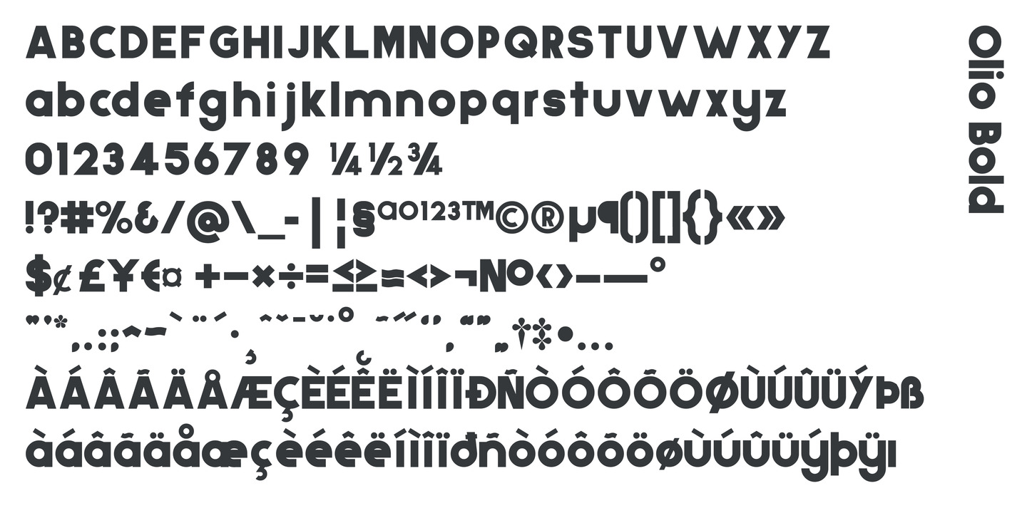 Olio Inline Font preview